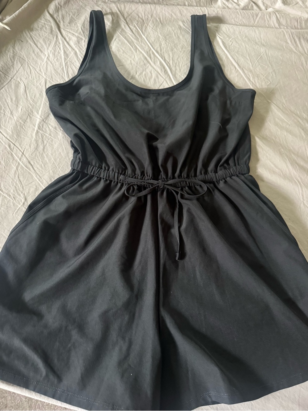 Abercrombie & Fitch Black Scoop Neck Tank shorts romper